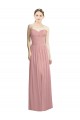 Vendeurs de Rose poussiéreux Trapèze Sans bretelle Mousseline Longue Formelles Robes demoiselle d'honneur / Robes de soirée