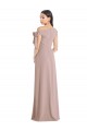 Vendeurs de Rose poussiéreux Trapèze Épaule Dénudée Crêpe Stretch Longue Formelles Robes demoiselle d'honneur / Robes de soirée / Robes de bal