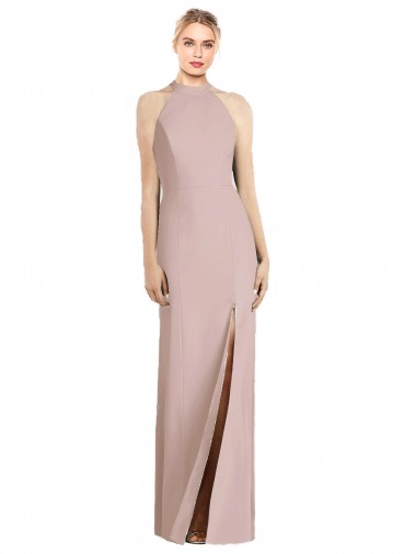 Vendeurs de Rose poussiéreux Trompette Licou Crêpe Stretch Longue Robes demoiselle d'honneur