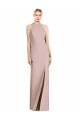 Vendeurs de Rose poussiéreux Trompette Licou Crêpe Stretch Longue Robes demoiselle d'honneur