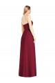 Vendeurs de Rose vif Trompette Col V Sans bretelle Mousseline Longue Robes demoiselle d'honneur