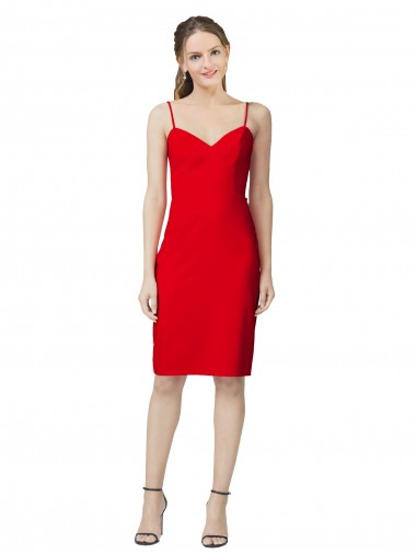 Vendeurs de Rouge Fourreau Crêpe Stretch Courte Robes demoiselle d'honneur / Robes de soirée / Robes de cocktail