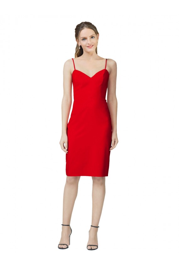 Vendeurs de Rouge Fourreau Crêpe Stretch Courte Robes demoiselle d'honneur / Robes de soirée / Robes de cocktail