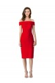 Vendeurs de Rouge Fourreau Épaule Dénudée Crêpe Stretch Courte Robes demoiselle d'honneur / Robes de soirée / Robes de cocktail