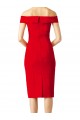Vendeurs de Rouge Fourreau Épaule Dénudée Crêpe Stretch Courte Robes demoiselle d'honneur / Robes de soirée / Robes de cocktail