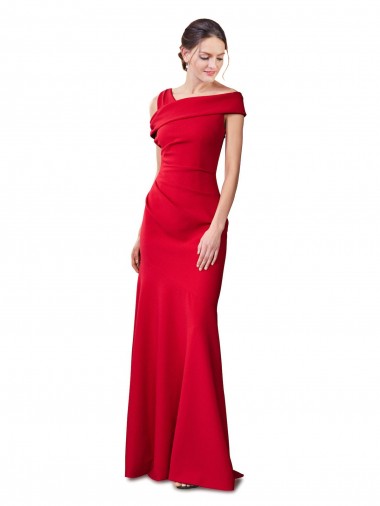 Vendeurs de Rouge Sirène Crêpe Stretch Longue Formelles Robes demoiselle d'honneur / Robes de soirée / Robes de bal
