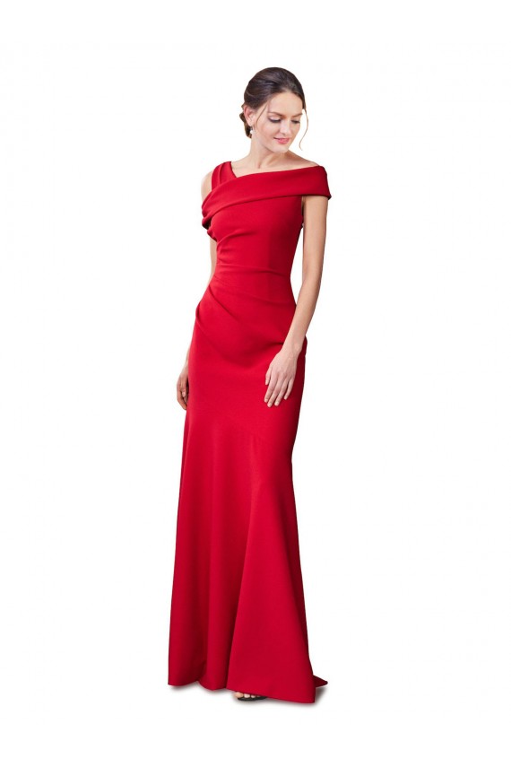 Vendeurs de Rouge Sirène Crêpe Stretch Longue Formelles Robes demoiselle d'honneur / Robes de soirée / Robes de bal
