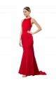 Vendeurs de Rouge Sirène Licou Col Haut Crêpe Stretch Longue Formelles Robes demoiselle d'honneur / Robes de soirée / Robes de bal