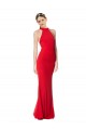 Vendeurs de Rouge Sirène Licou Col Haut Crêpe Stretch Longue Formelles Robes demoiselle d'honneur / Robes de soirée / Robes de bal