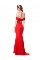 Vendeurs de Rouge Sirène Épaule Dénudée Crêpe Stretch Longue Formelles Robes demoiselle d'honneur / Robes de soirée / Robes de bal