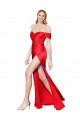 Vendeurs de Rouge Sirène Épaule Dénudée Satiné Stretch Longue Formelles Robes demoiselle d'honneur / Robes de soirée / Robes de bal