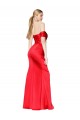 Vendeurs de Rouge Sirène Épaule Dénudée Satiné Stretch Longue Formelles Robes demoiselle d'honneur / Robes de soirée / Robes de bal