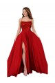 Vendeurs de Rouge Trapèze Bretelles spaghetti Col Carré Spandex Dentelle Longue Robes demoiselle d'honneur / Robes de bal