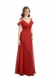 Vendeurs de Rouge Trapèze Tulle Longue Robes demoiselle d'honneur