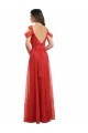 Vendeurs de Rouge Trapèze Tulle Longue Robes demoiselle d'honneur