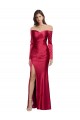 Vendeurs de Rouge foncé Fourreau Satiné Stretch Longue Formelles Robes demoiselle d'honneur / Robes de soirée / Robes de bal