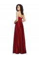 Vendeurs de Rouge foncé Trapèze Sans bretelle Satiné Longue Robes demoiselle d'honneur / Robes de bal