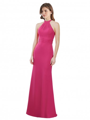 Vendeurs de Rubis Trapèze Licou Mousseline Longue Robes demoiselle d'honneur