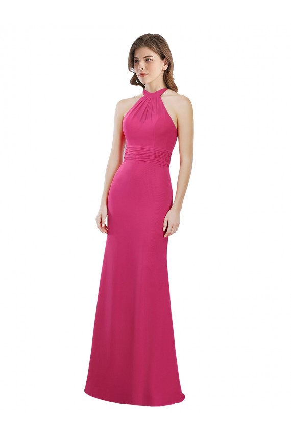 Vendeurs de Rubis Trapèze Licou Mousseline Longue Robes demoiselle d'honneur