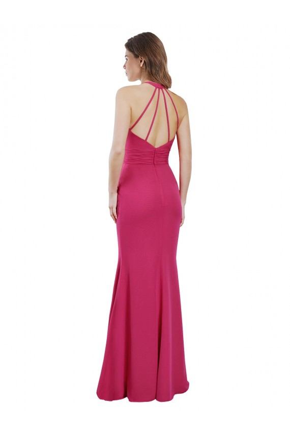 Vendeurs de Rubis Trapèze Licou Mousseline Longue Robes demoiselle d'honneur