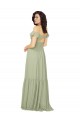 Vendeurs de Safran Trapèze Col V Mousseline Longue Robes demoiselle d'honneur