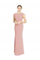 Vendeurs de Sirène Col Bateau Col Haut Mousseline Longue Robes demoiselle d'honneur
