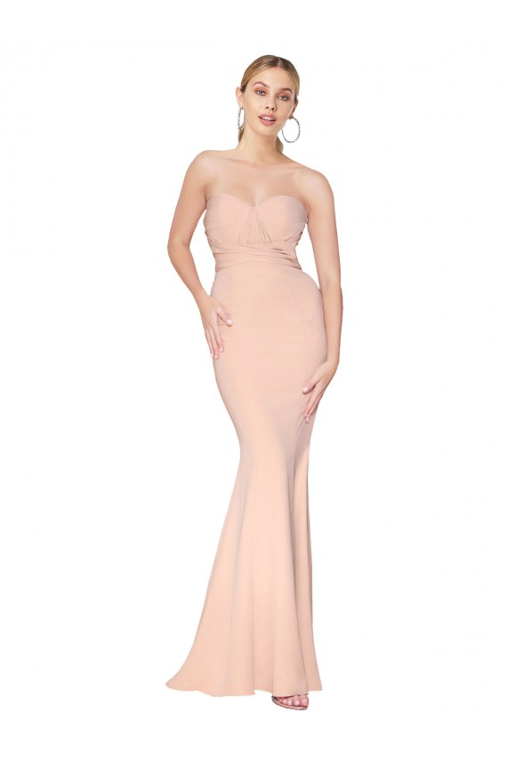 Vendeurs de Sirène Col Haut Crêpe Stretch Longue Formelles Robes demoiselle d'honneur / Robes de soirée / Robes de bal