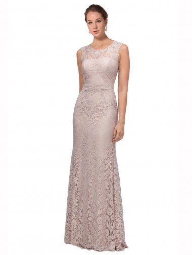 Vendeurs de Sirène Illusion Scoop Dentelle Longue Robes demoiselle d'honneur / Robes de bal