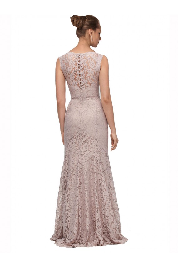 Vendeurs de Sirène Illusion Scoop Dentelle Longue Robes demoiselle d'honneur / Robes de bal
