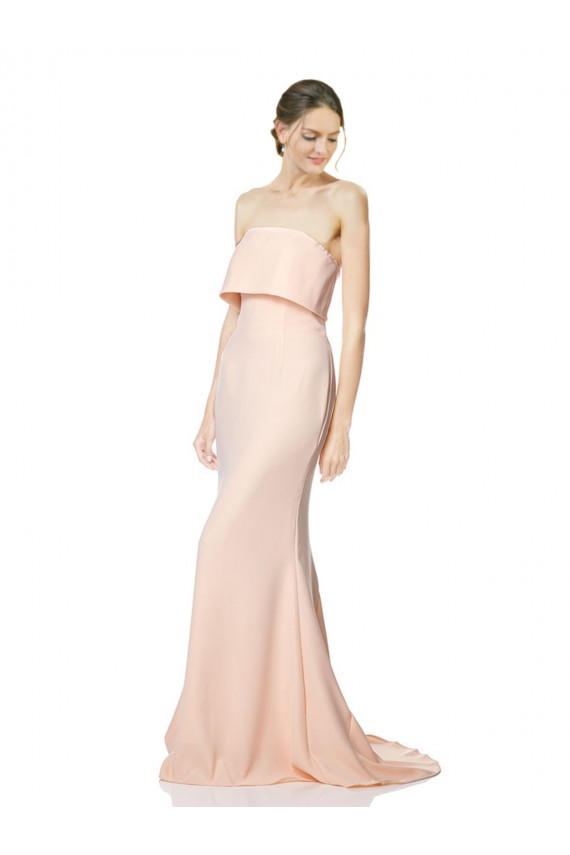 Vendeurs de Sirène Sans bretelle Col Haut Crêpe Stretch Longue Formelles Robes demoiselle d'honneur / Robes de soirée / Robes de bal
