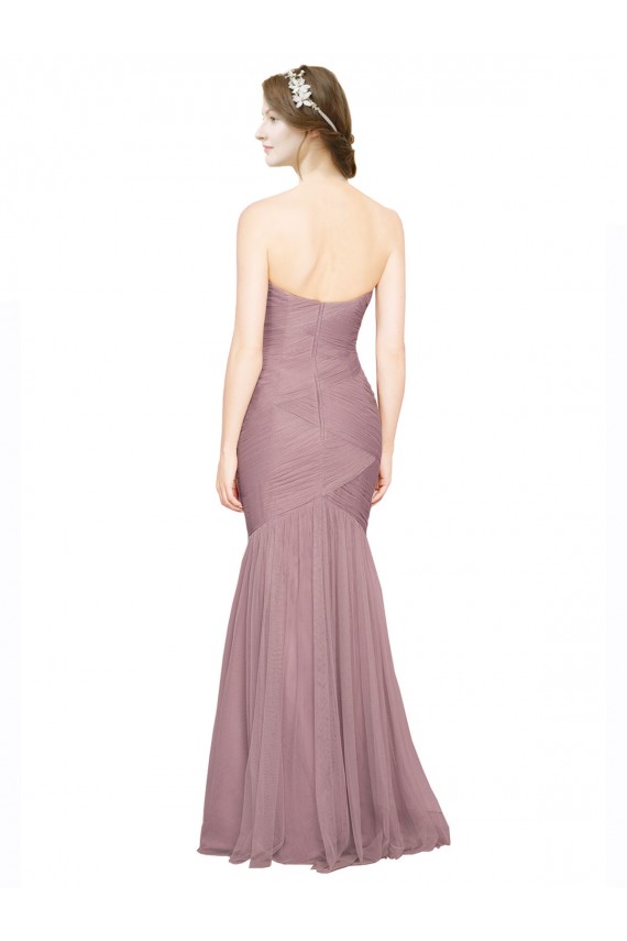 Vendeurs de Sirène Sans bretelle Tulle Longue Robes demoiselle d'honneur