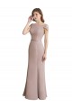 Vendeurs de Sirène Scoop Col Haut Mousseline Dentelle Longue Robes demoiselle d'honneur
