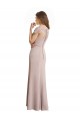 Vendeurs de Sirène Scoop Col Haut Mousseline Dentelle Longue Robes demoiselle d'honneur
