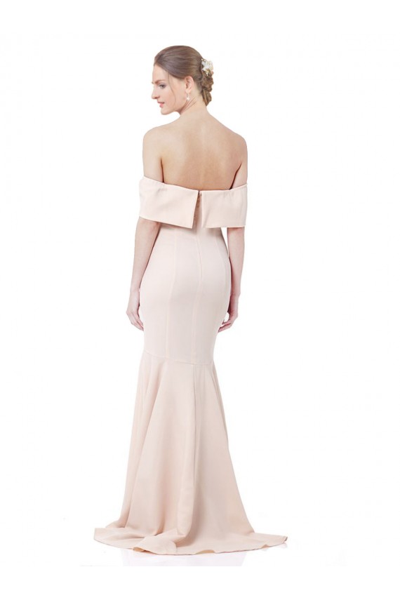 Vendeurs de Sirène Épaule Dénudée Col Haut Crêpe Stretch Longue Formelles Robes demoiselle d'honneur / Robes de soirée / Robes de bal