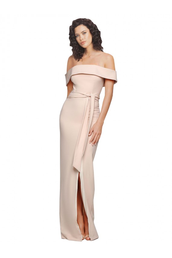 Vendeurs de Sirène Épaule Dénudée Crêpe Stretch Longue Formelles Robes demoiselle d'honneur / Robes de soirée / Robes de bal
