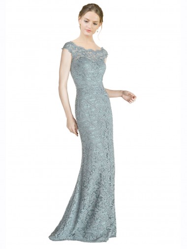 Vendeurs de Sirène Épaule Dénudée Dentelle Longue Robes demoiselle d'honneur / Robes de bal