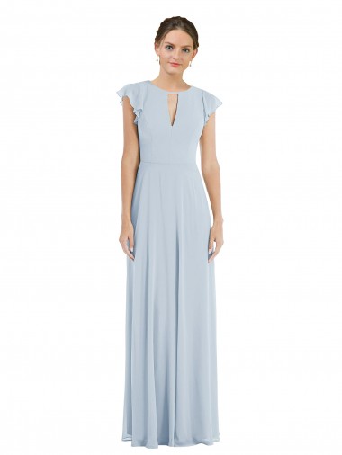 Vendeurs de Trapèze Bateau Mousseline Longue Formelles Robes demoiselle d'honneur / Robes de soirée