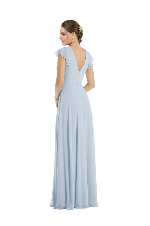 Vendeurs de Trapèze Bateau Mousseline Longue Formelles Robes demoiselle d'honneur / Robes de soirée