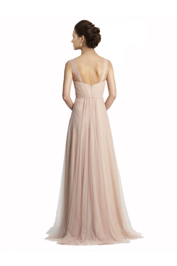 Vendeurs de Trapèze Col Carré Tulle Longue Robes demoiselle d'honneur