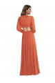 Vendeurs de Trapèze Col V Mousseline Longue Asymétrique Robes demoiselle d'honneur