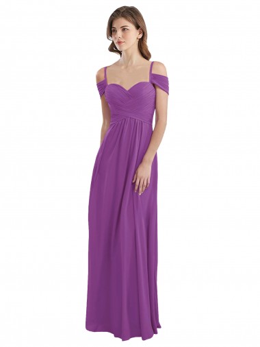 Vendeurs de Trapèze Mousseline Longue Robes demoiselle d'honneur