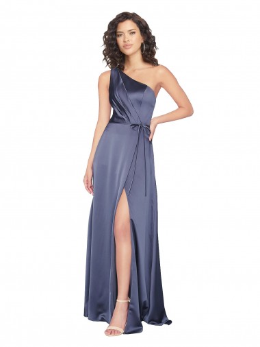 Vendeurs de Trapèze Satiné Soyeux Longue Formelles Robes demoiselle d'honneur / Robes de soirée / Robes de bal