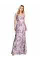 Vendeurs de Trapèze Satiné Stretch Floral Longue Formelles Robes demoiselle d'honneur / Robes de soirée