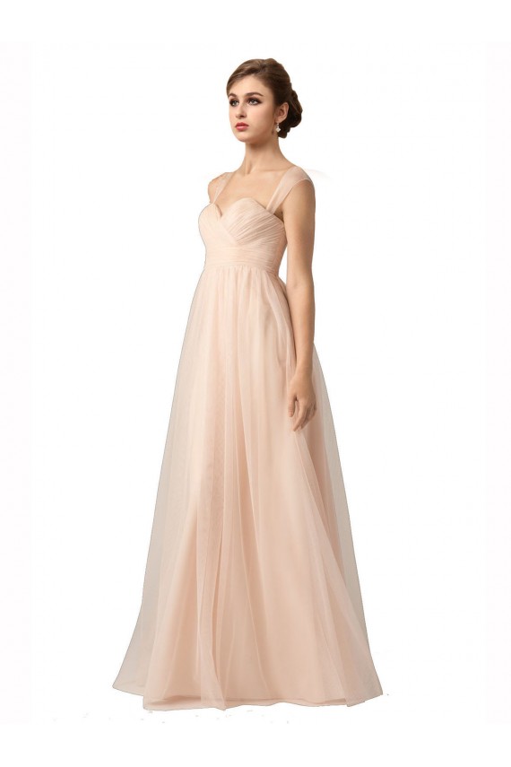 Vendeurs de Trapèze Tulle Longue Robes demoiselle d'honneur