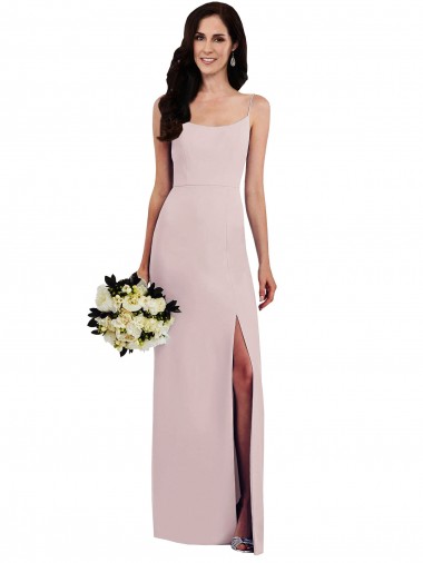 Vendeurs de Trompette Bretelles spaghetti Crêpe Stretch Longue Formelles Robes demoiselle d'honneur / Robes de soirée / Robes de bal