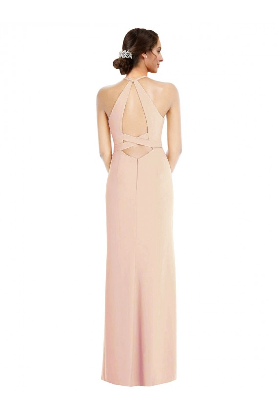 Vendeurs de Trompette Licou Crêpe Stretch Longue Formelles Robes demoiselle d'honneur / Robes de soirée / Robes de bal
