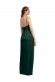 Vendeurs de Vert Chasseur Colonne Bretelles spaghetti Col Carré Satiné Stretch Longue Formelles Robes demoiselle d'honneur / Robes de soirée / Robes de bal