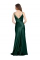 Vendeurs de Vert Chasseur Fourreau Bretelles spaghetti Col V Satiné Stretch Longue Formelles Robes demoiselle d'honneur / Robes de soirée / Robes de bal