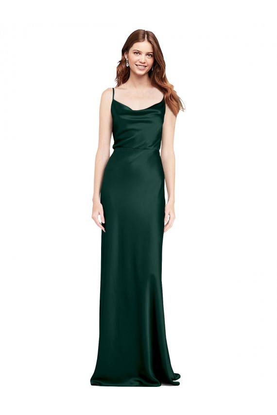 Vendeurs de Vert Chasseur Fourreau Satiné Stretch Longue Formelles Robes demoiselle d'honneur / Robes de soirée / Robes de bal
