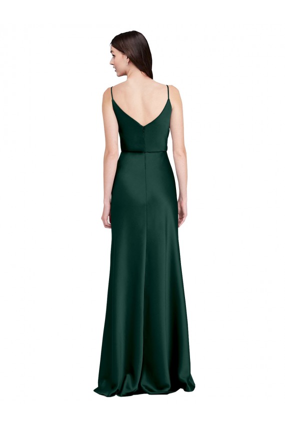 Vendeurs de Vert Chasseur Fourreau Satiné Stretch Longue Formelles Robes demoiselle d'honneur / Robes de soirée / Robes de bal